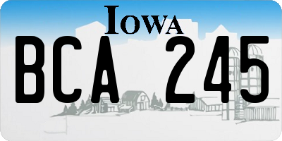 IA license plate BCA245