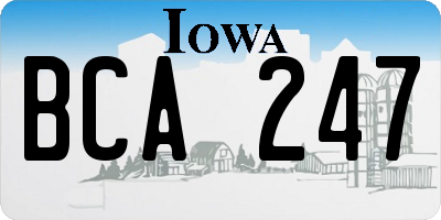 IA license plate BCA247
