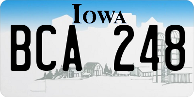 IA license plate BCA248