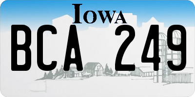 IA license plate BCA249