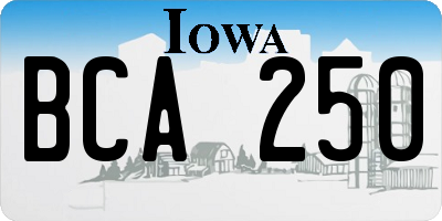 IA license plate BCA250