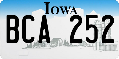 IA license plate BCA252
