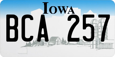 IA license plate BCA257