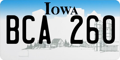 IA license plate BCA260