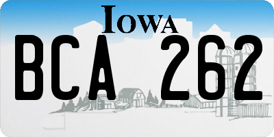 IA license plate BCA262