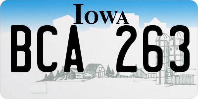 IA license plate BCA263