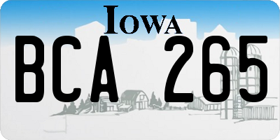 IA license plate BCA265