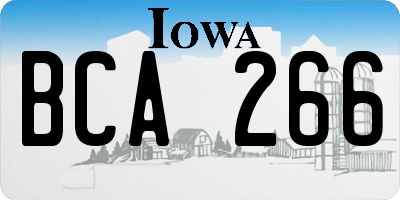 IA license plate BCA266