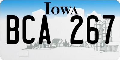 IA license plate BCA267