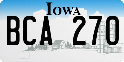 IA license plate BCA270