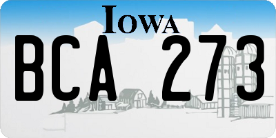 IA license plate BCA273