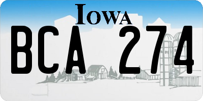 IA license plate BCA274
