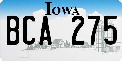 IA license plate BCA275