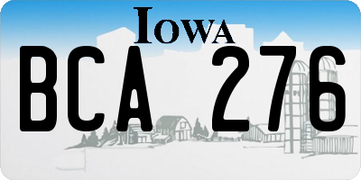 IA license plate BCA276