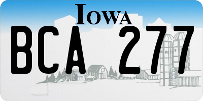 IA license plate BCA277