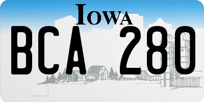 IA license plate BCA280
