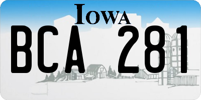 IA license plate BCA281