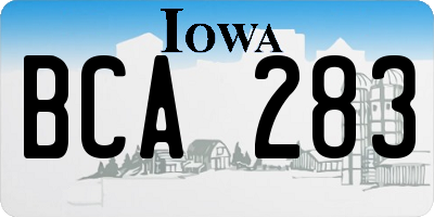 IA license plate BCA283