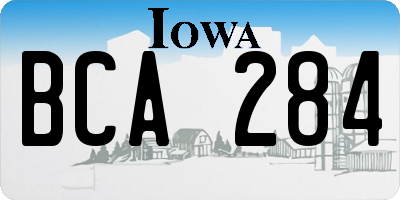 IA license plate BCA284