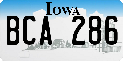 IA license plate BCA286