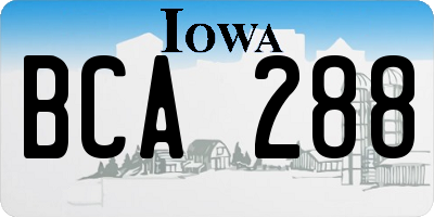 IA license plate BCA288