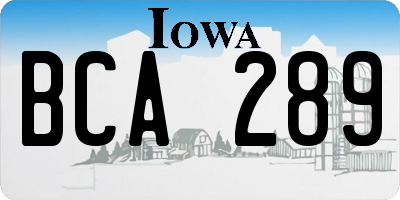 IA license plate BCA289