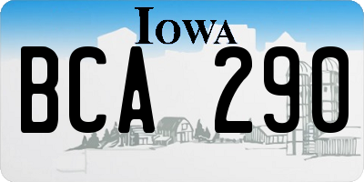 IA license plate BCA290