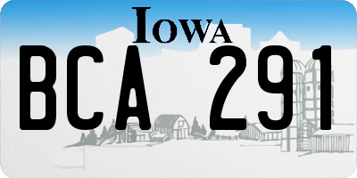 IA license plate BCA291