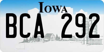 IA license plate BCA292