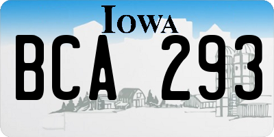 IA license plate BCA293