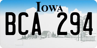 IA license plate BCA294