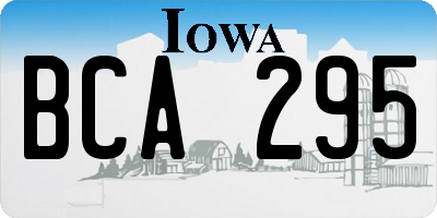 IA license plate BCA295