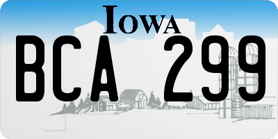 IA license plate BCA299