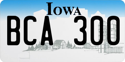 IA license plate BCA300