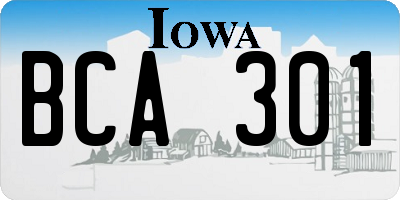 IA license plate BCA301