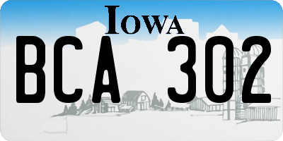 IA license plate BCA302