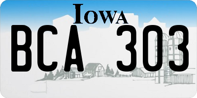 IA license plate BCA303