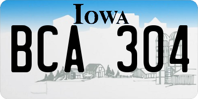 IA license plate BCA304