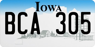 IA license plate BCA305