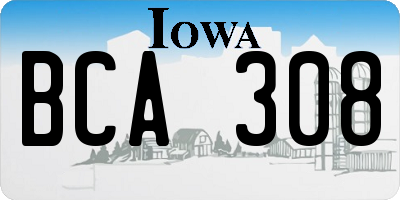IA license plate BCA308