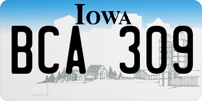 IA license plate BCA309