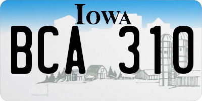IA license plate BCA310