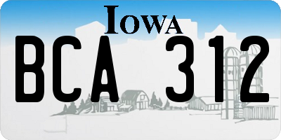 IA license plate BCA312
