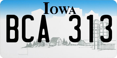 IA license plate BCA313