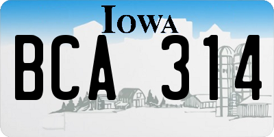 IA license plate BCA314