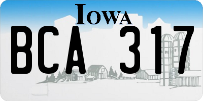 IA license plate BCA317