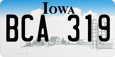 IA license plate BCA319