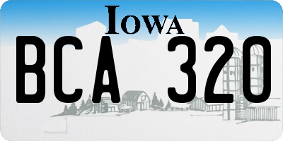 IA license plate BCA320
