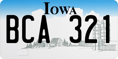 IA license plate BCA321