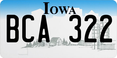 IA license plate BCA322